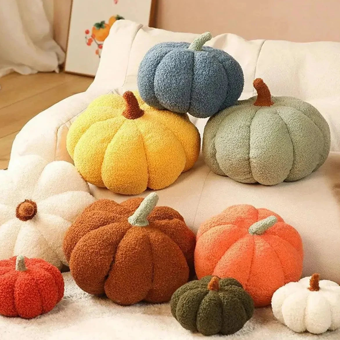 CozyPumpkin Pillow - Weiches Halloween-Kürbis-Kissen Plüschtier für Kinder Elegare