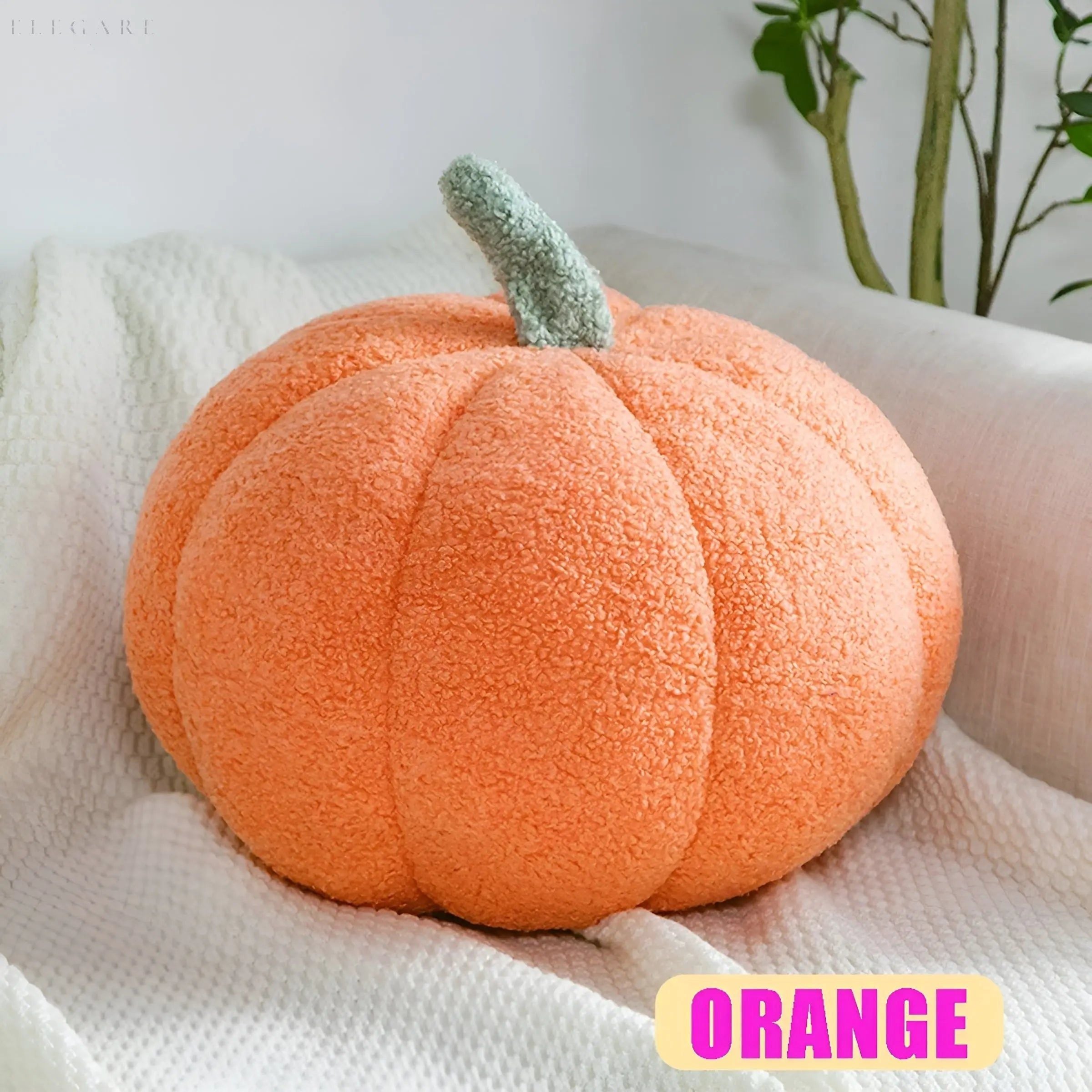 CozyPumpkin Pillow - Weiches Halloween-Kürbis-Kissen Plüschtier für Kinder Elegare