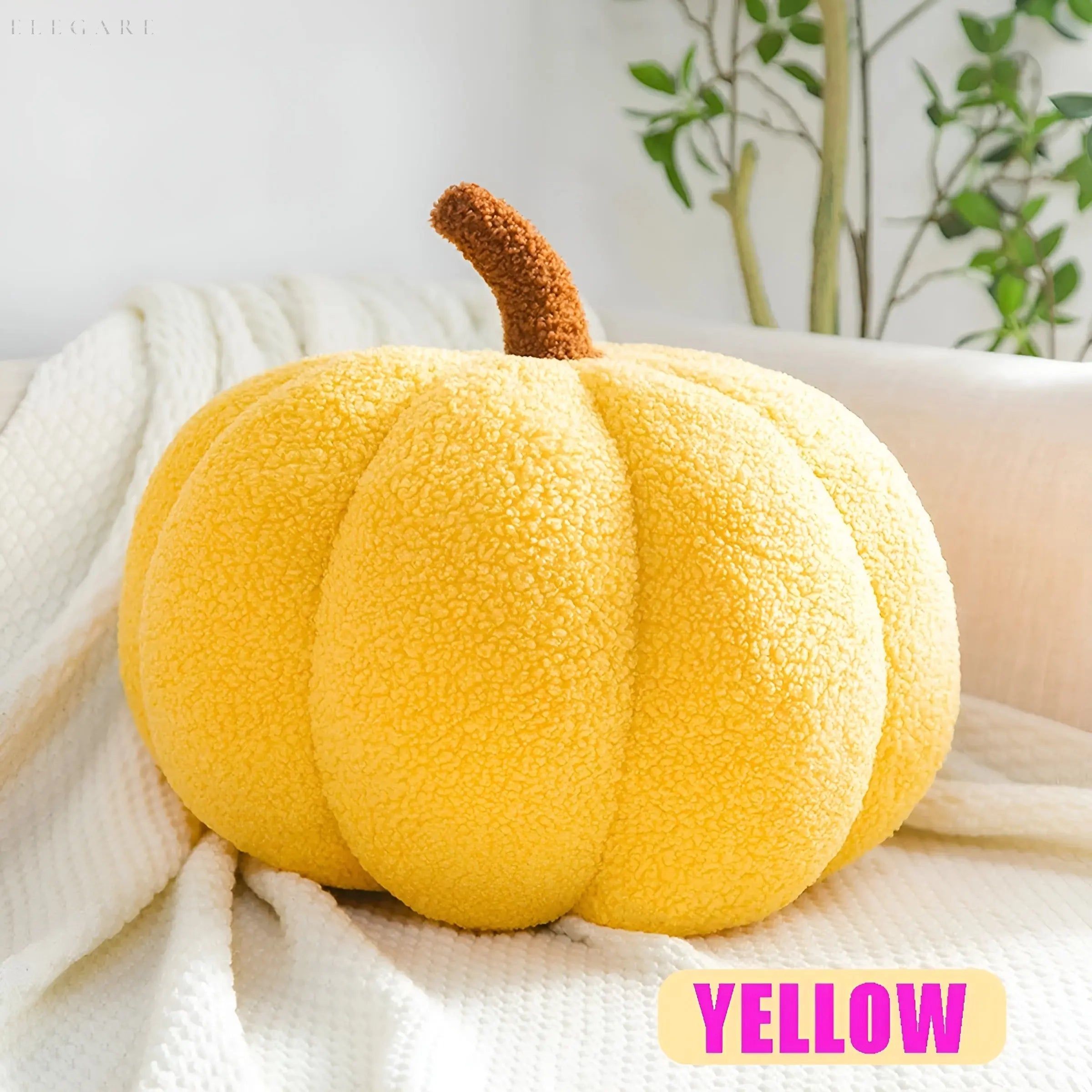 CozyPumpkin Pillow - Weiches Halloween-Kürbis-Kissen Plüschtier für Kinder Elegare