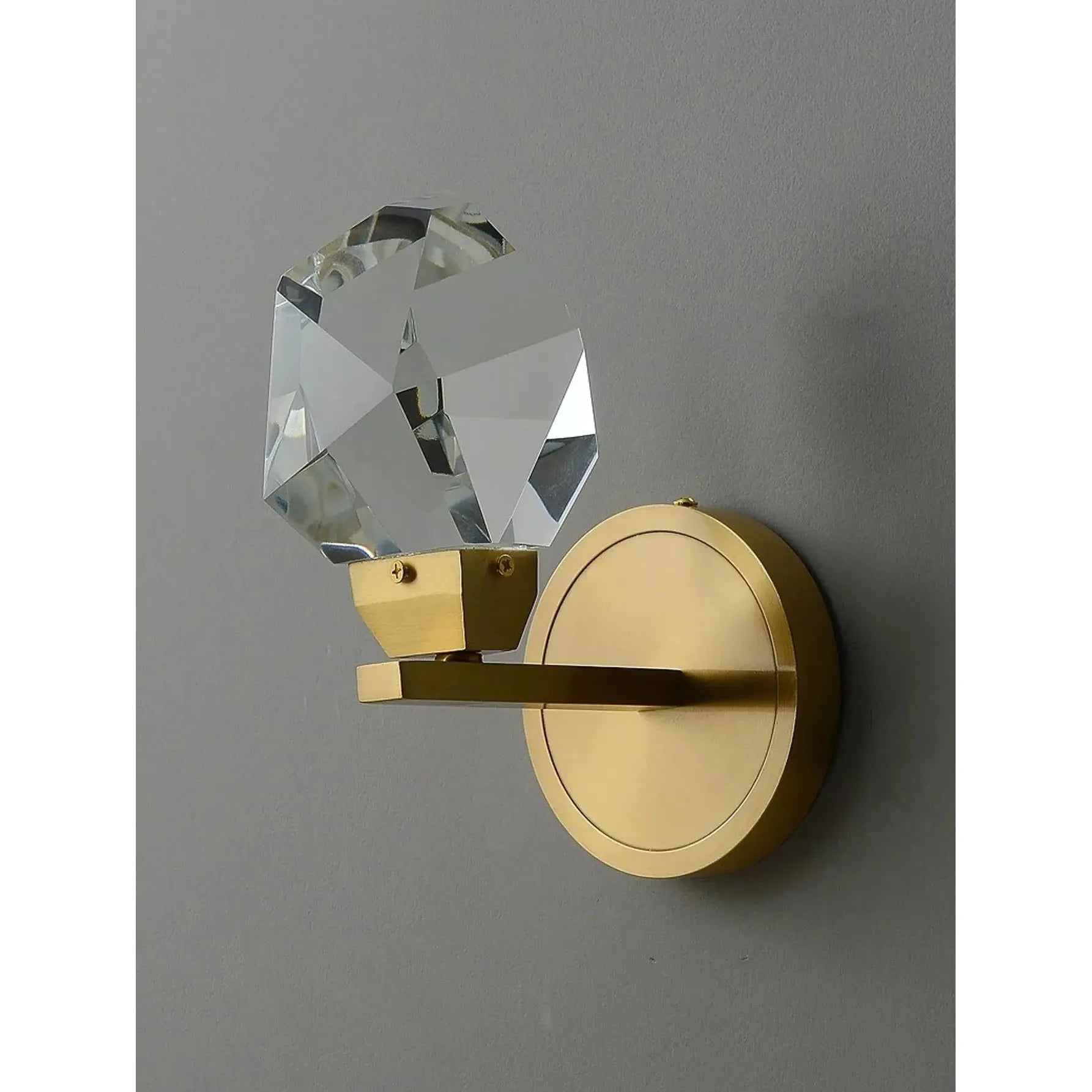 CrystalGleam Light - Luxus Moderne Gold Kristall LED Wandleuchte Elegare