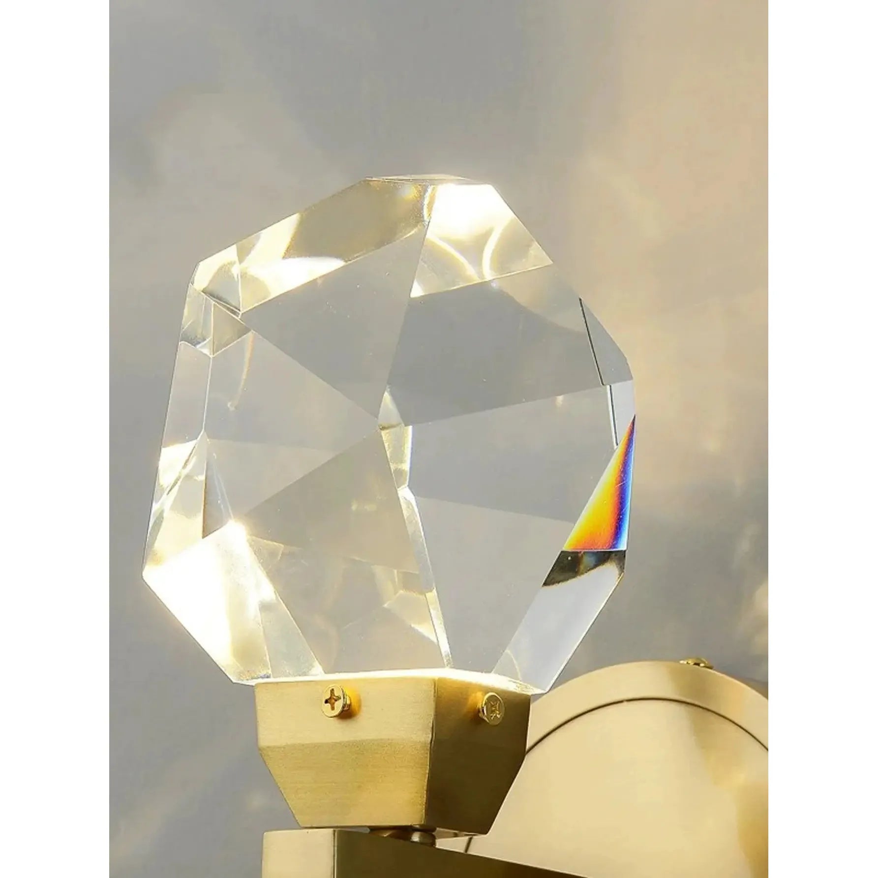 CrystalGleam Light - Luxus Moderne Gold Kristall LED Wandleuchte Elegare