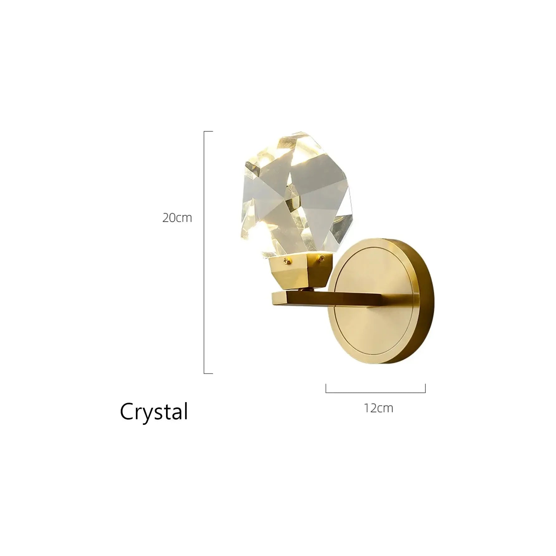 CrystalGleam Light - Luxus Moderne Gold Kristall LED Wandleuchte Elegare