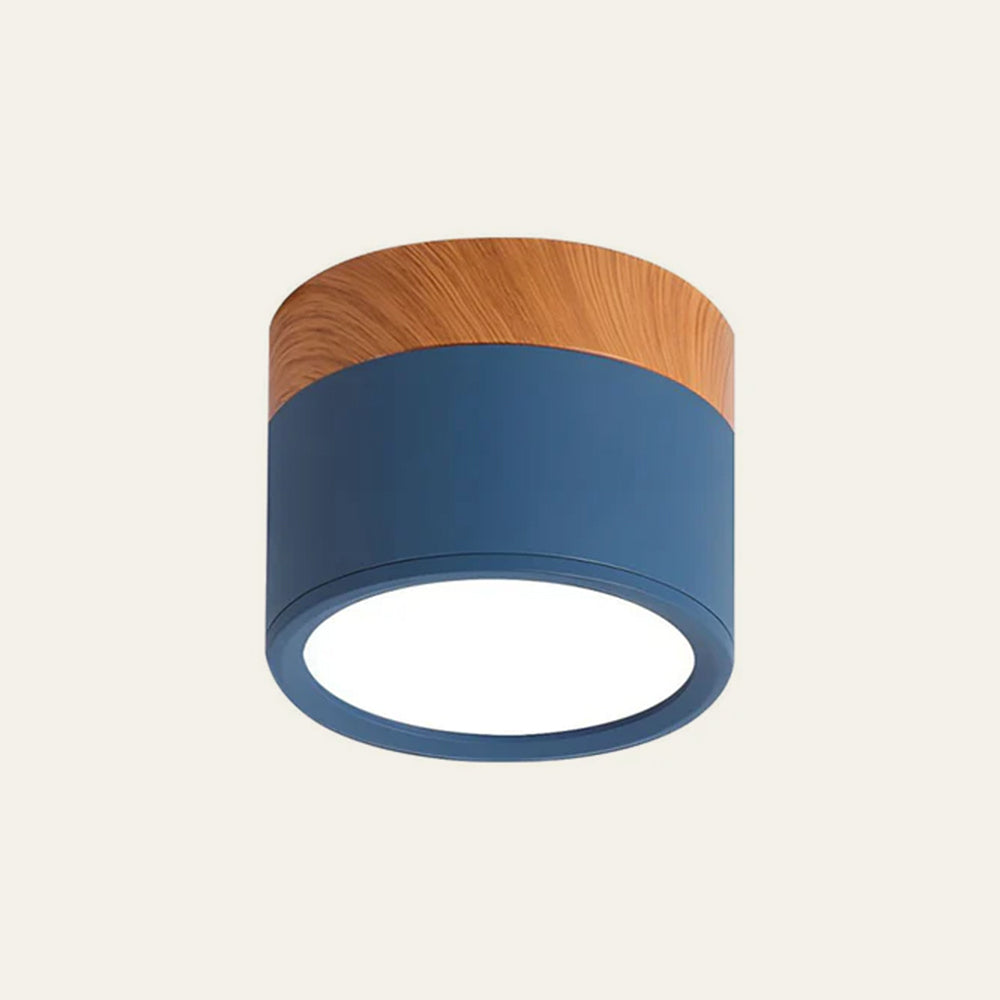 Cylinda LED-Deckenleuchte Wohnzimmer mit Holzdetail – energiesparende Innenbeleuchtung, Ansicht 11