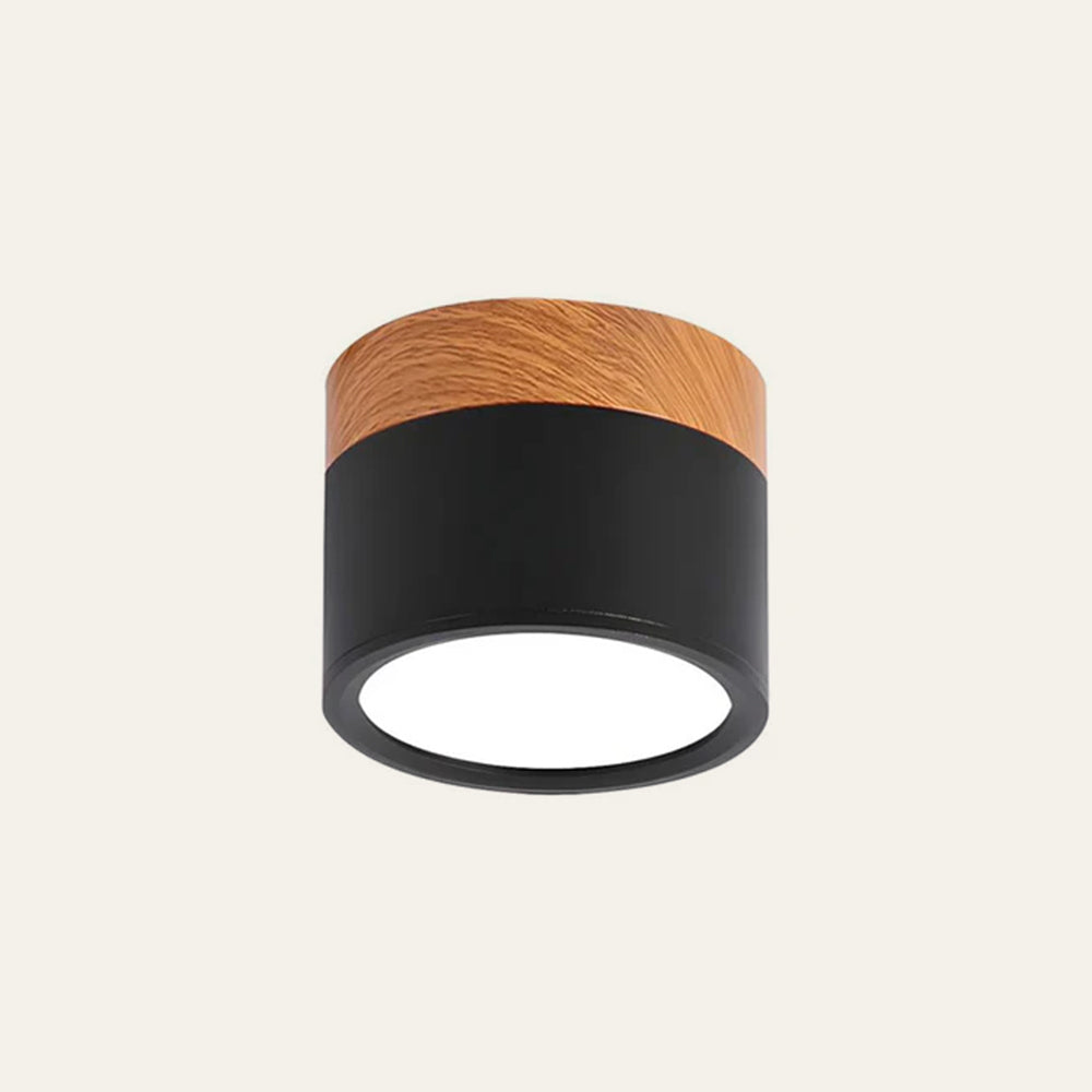 Cylinda LED-Deckenleuchte Wohnzimmer mit Holzdetail – energiesparende Innenbeleuchtung, Ansicht 14