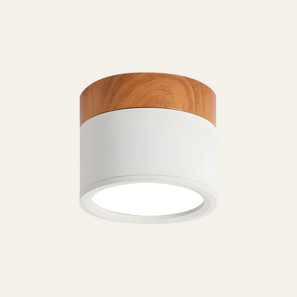 Cylinda LED-Deckenleuchte Wohnzimmer mit Holzdetail – energiesparende Innenbeleuchtung, Ansicht 6