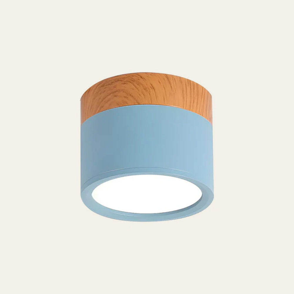 Cylinda LED-Deckenleuchte Wohnzimmer mit Holzdetail – energiesparende Innenbeleuchtung, Ansicht 10