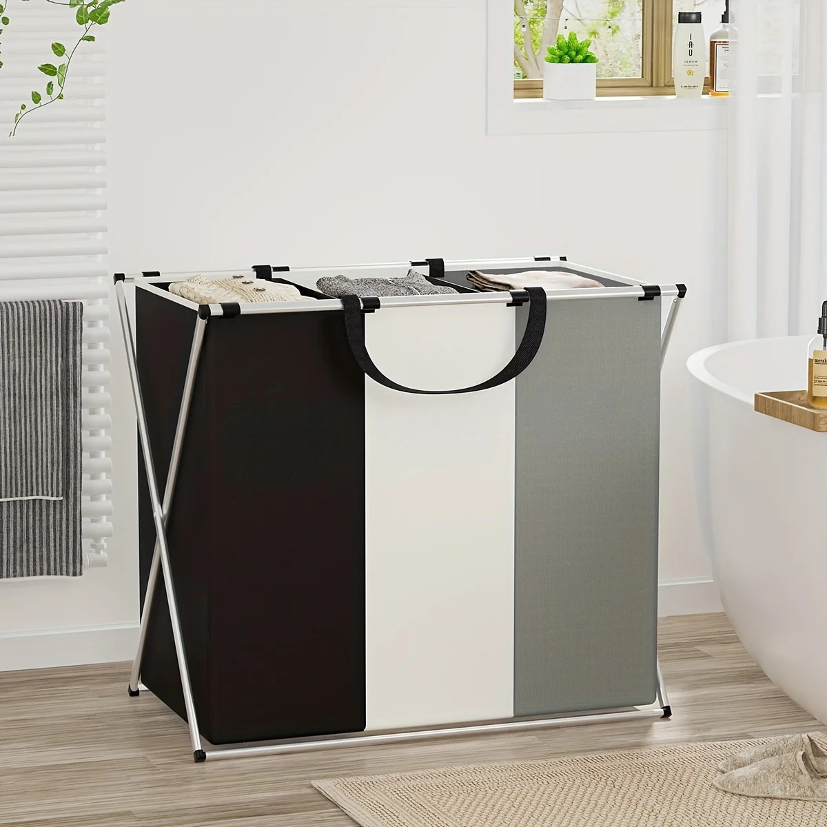 Wäschekorb mit 3 Ebenen – Faltbar und Wasserdicht | Großer Wäschesammler für Bad & Schlafzimmer