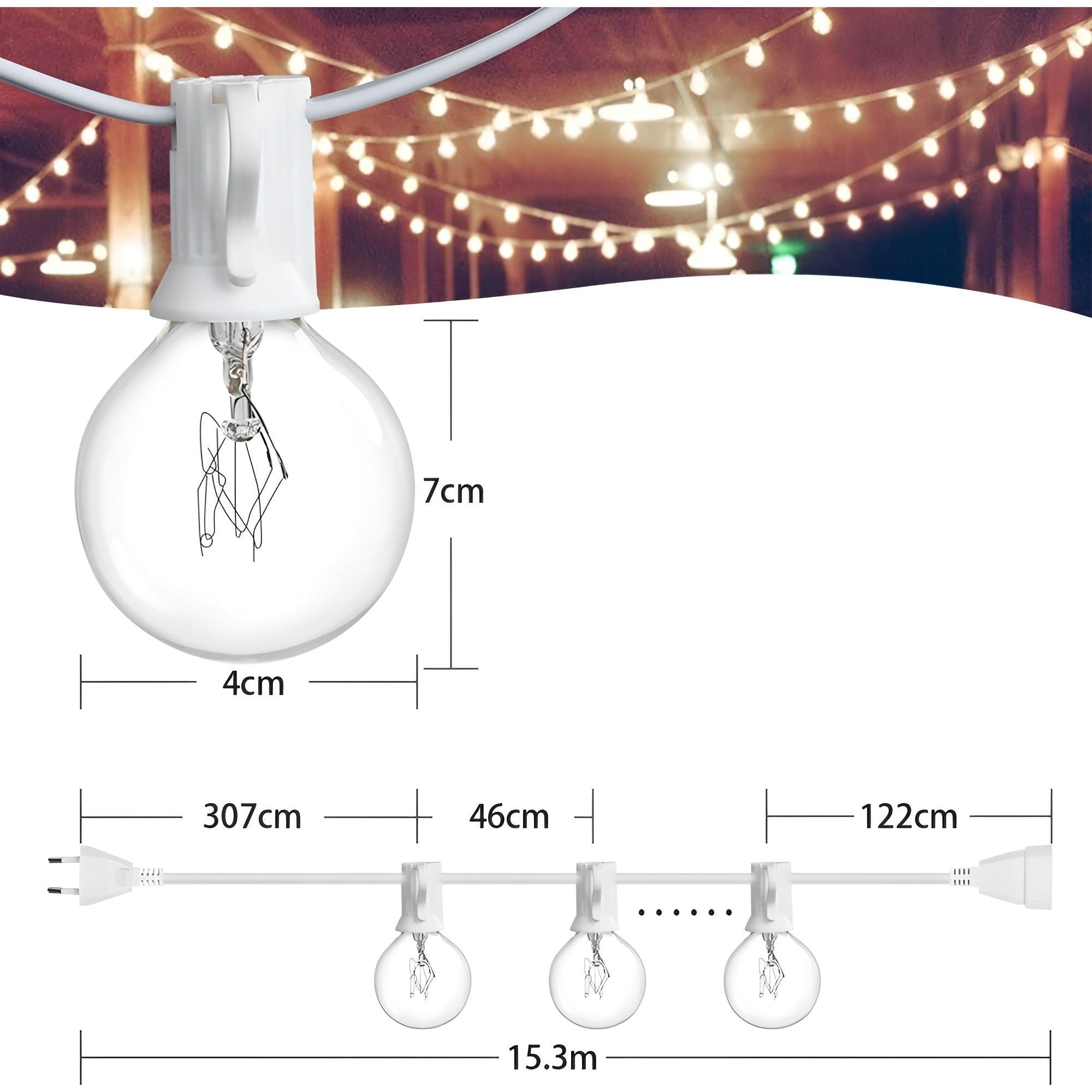 FairyFlicker String Lights - Luxuriöse Terrassenbeleuchtung mit wasserdichtem Schutz - Elegare