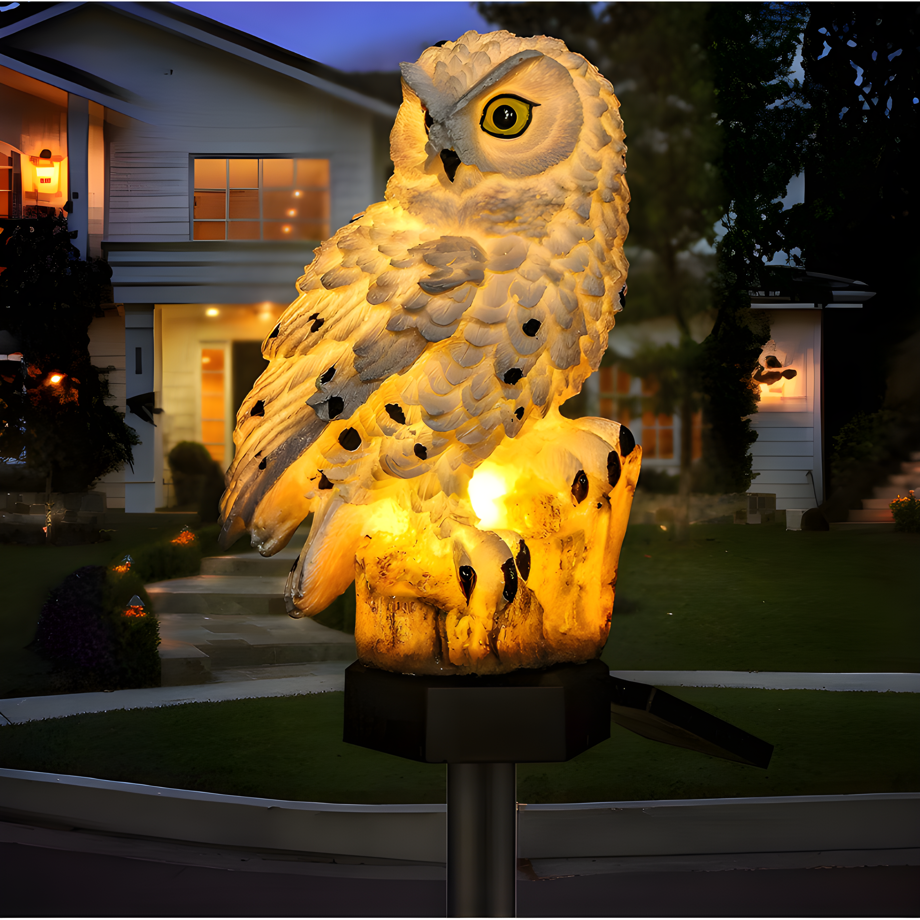 OwlGlow Lamp - Solarbetriebene Eule LED Licht Garten Dekoration Licht