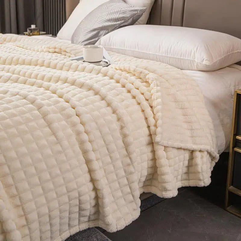 Dori-Kuscheldecke: Ihrem Winterkomfort-Begleiter - Elegare - DEA107 -  Queensize-200cm-x-230cm-Beige 