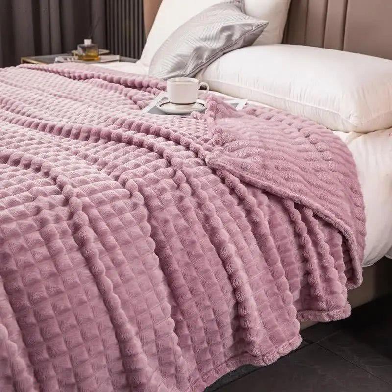 Dori-Kuscheldecke: Ihrem Winterkomfort-Begleiter - Elegare - DEA107 -  Queensize-200cm-x-230cm-Lila 