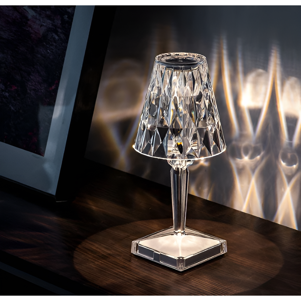 Diamond Glow - Kabellose USB Crystal Shine Nachttischlampe - Elegare