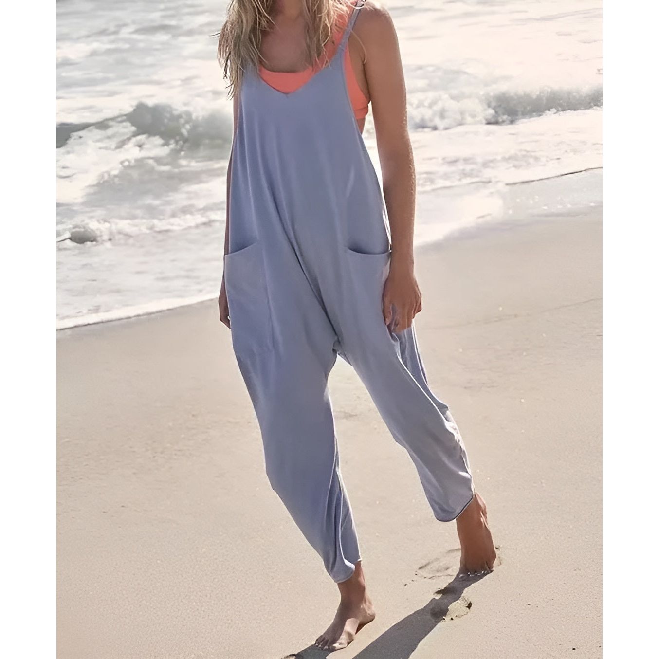 Carla Jumpsuit - Atmungsaktiver Sommer Weiten Beinen Overall für Frauen - Elegare