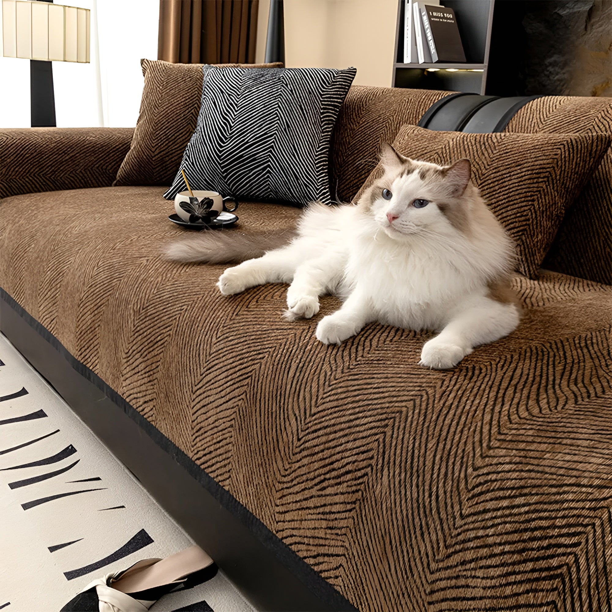 Chenille Sofaüberwurf – Dick & Weich mit Unregelmäßigem Baum-Muster | Perfekt für Wohnzimmer & Schlafzimmer