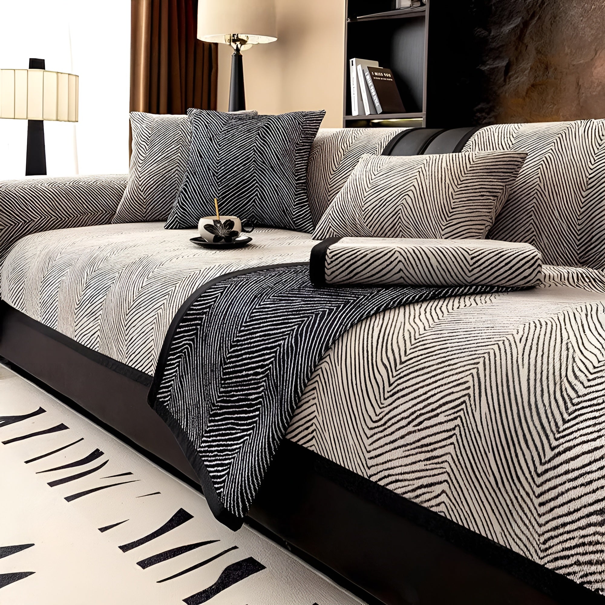 Chenille Sofaüberwurf – Dick & Weich mit Unregelmäßigem Baum-Muster | Perfekt für Wohnzimmer & Schlafzimmer