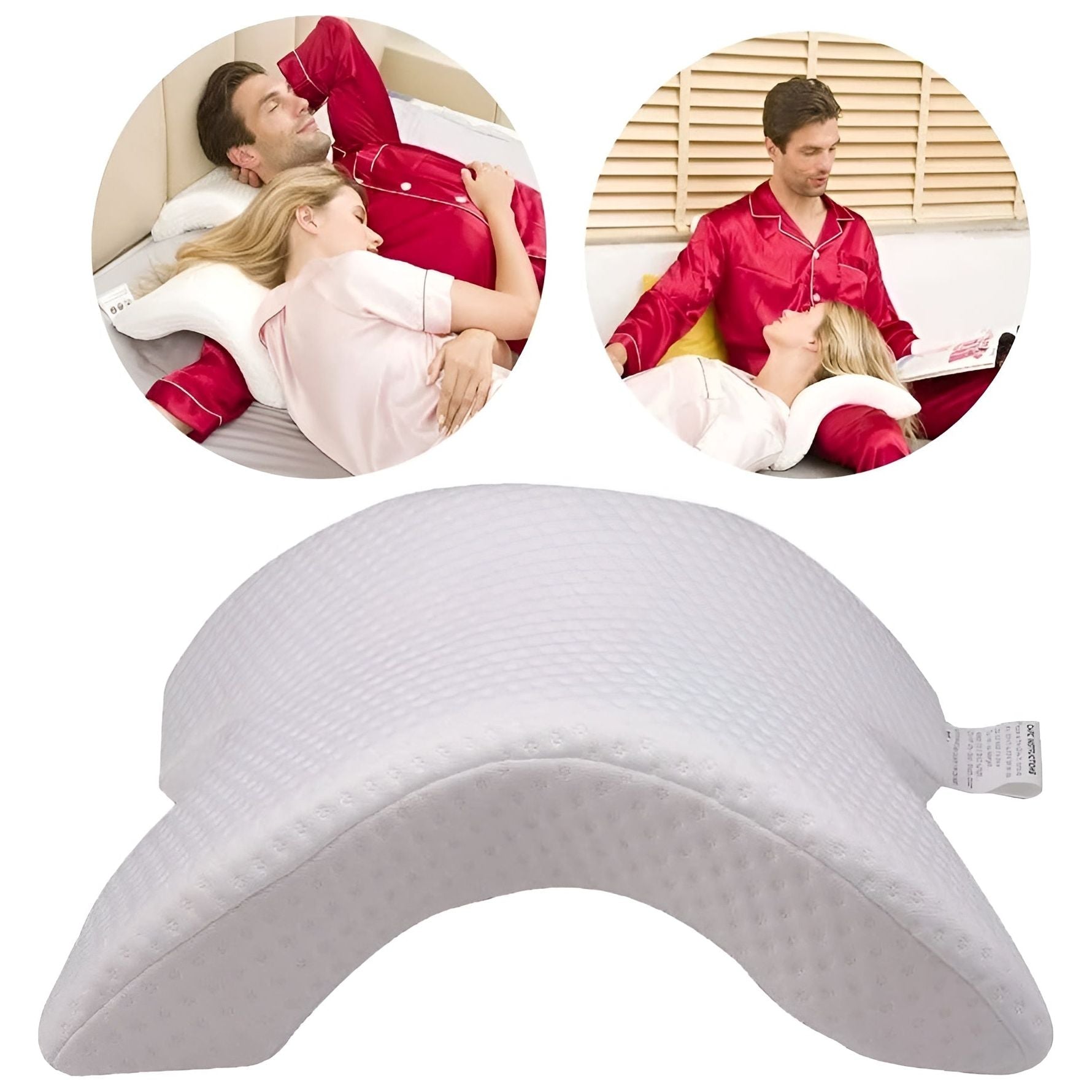 FeatherDream Pillow - Geschwungenes U-förmiges Orthopädisches Memory-Schaum-Handkissen Elegare