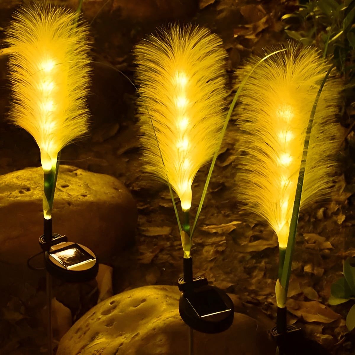 FiberGlow Light - Wasserdichtes Solarbetriebene Schilfrohr Außenleuchte Elegare