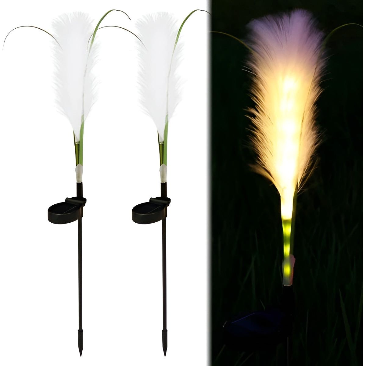 FiberGlow Light - Wasserdichtes Solarbetriebene Schilfrohr Außenleuchte Elegare