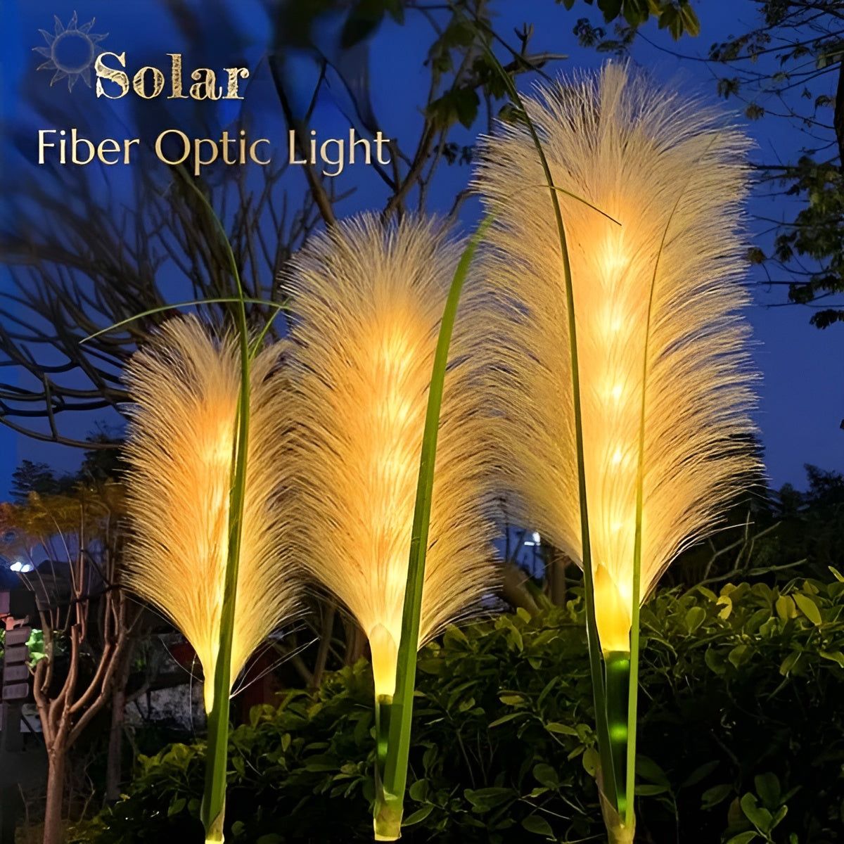 FiberGlow Light - Wasserdichtes Solarbetriebene Schilfrohr Außenleuchte Elegare