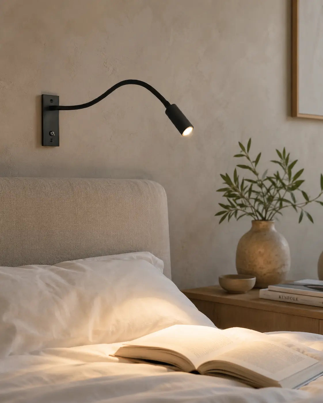 Flexible Wandleuchte mit Schwanenhals – Verstellbar und modern | Perfekt zum Lesen für Betten und Sofas - Wandlampe