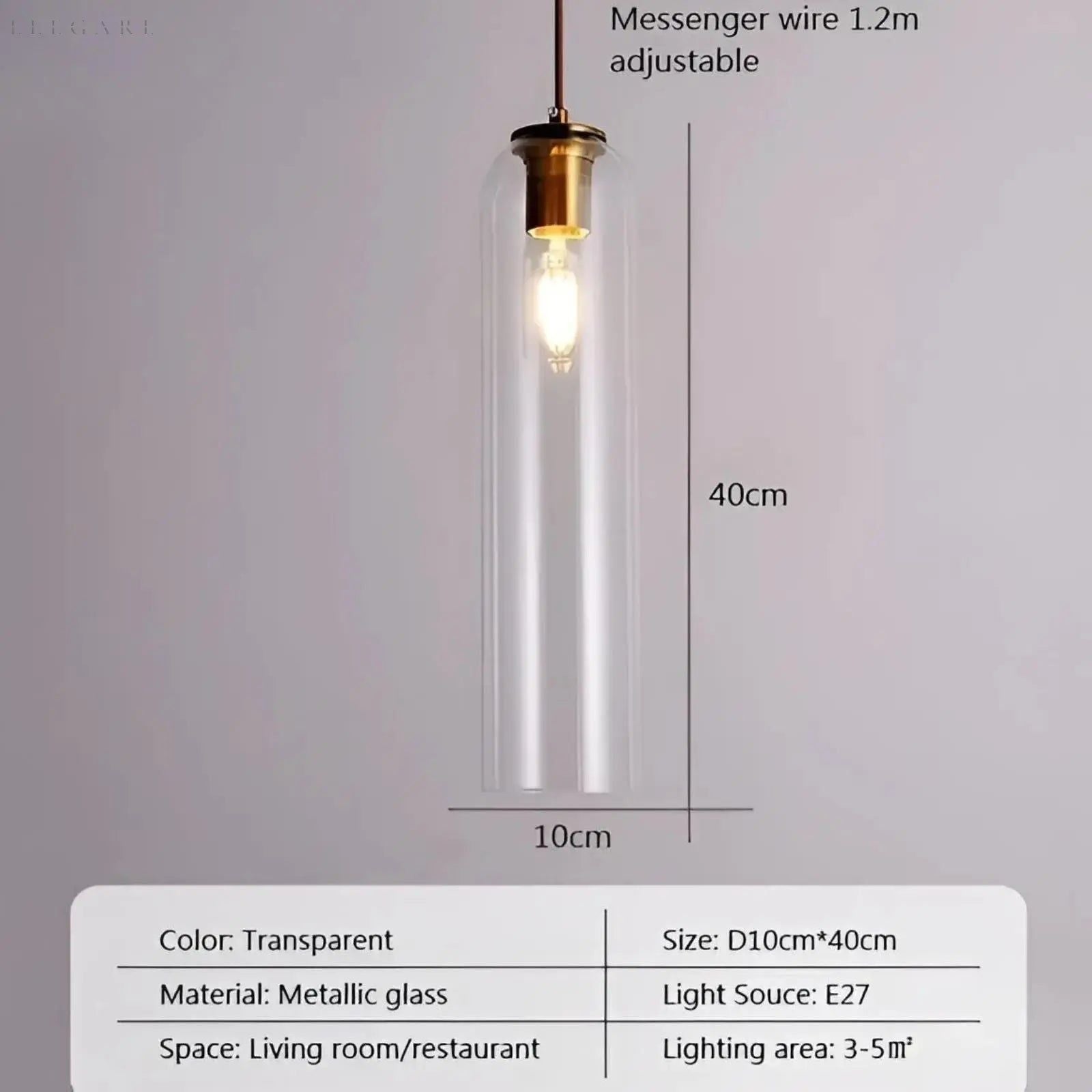 GlassBliss Lampe - Nordic Iron Glass LED Innenwandleuchte Elegare