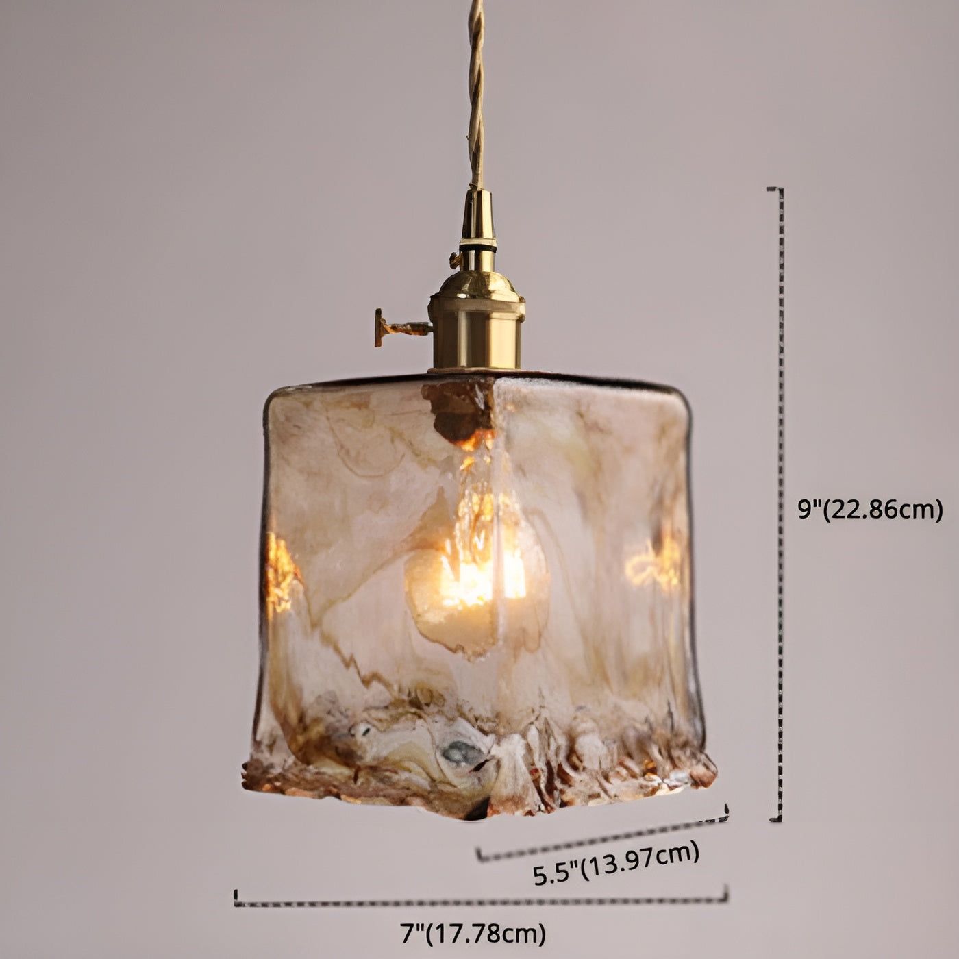 GlassElegance Light - Vintage Crystal Prism Glass Pendant Ceiling Light Elegare