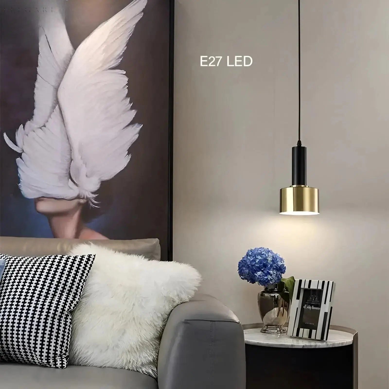 GoldGlow Lights - Nordic Gold Luxus Pendelleuchte LED Elegare