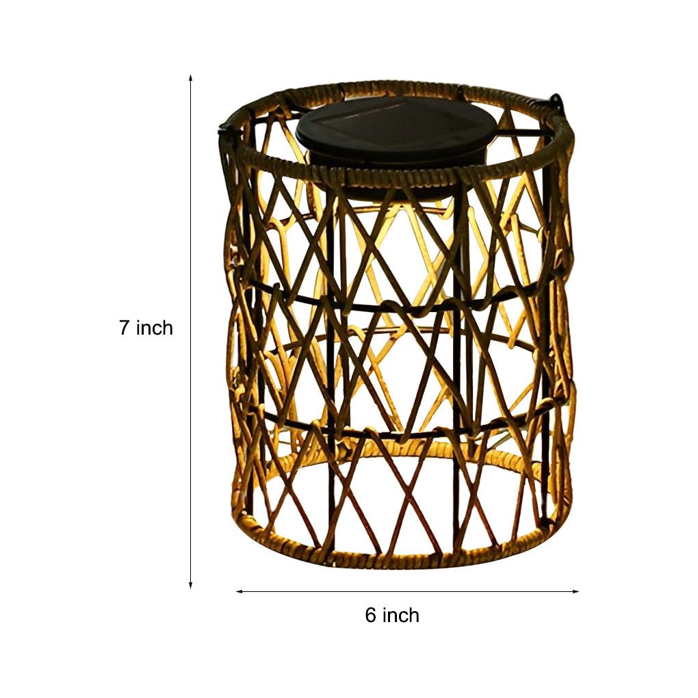 SolarGlow Laterne - Outdoor Rattan Solar Lampe Garten Dekor Elegare