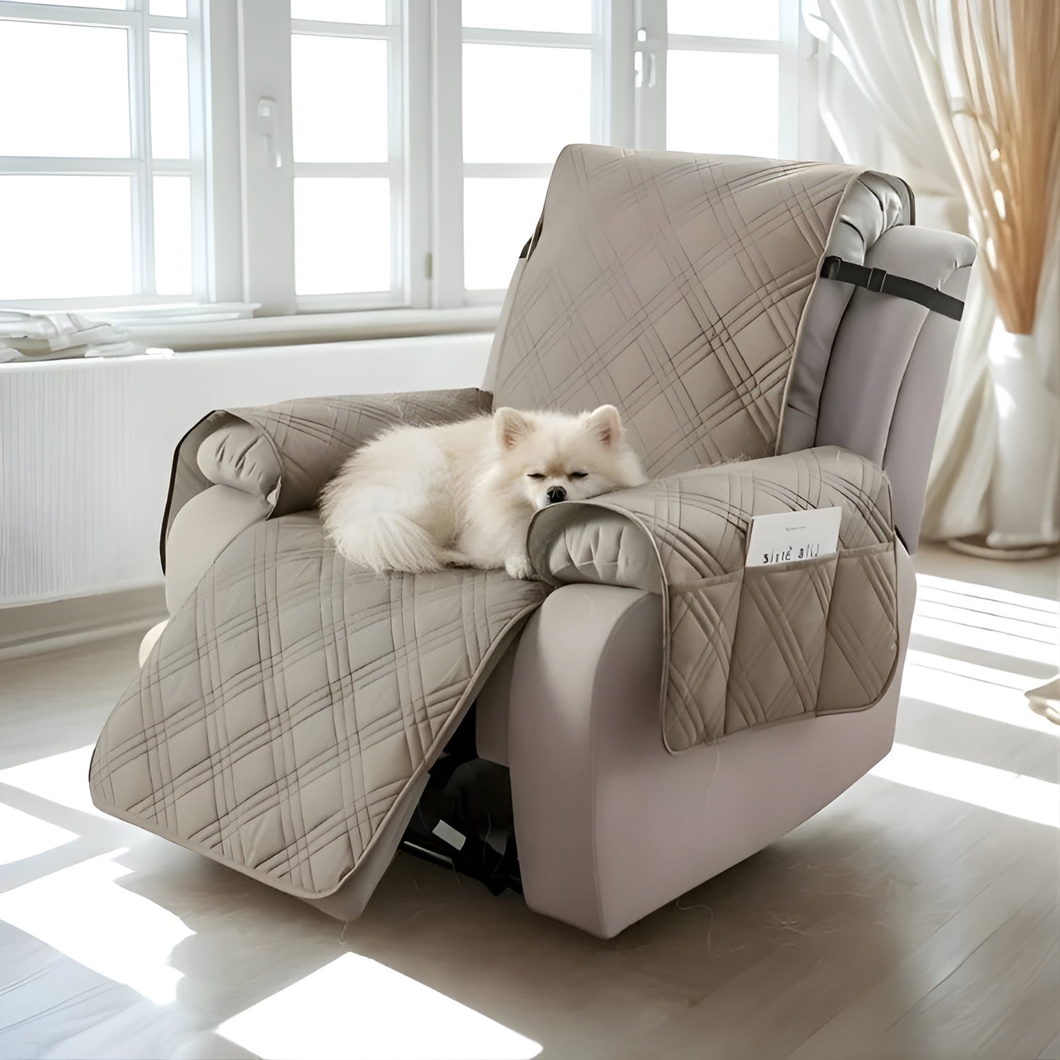 Wasserdichter Sesselüberwurf – Steppdesign in Rautenoptik | Schützt vor Flecken & Abnutzung