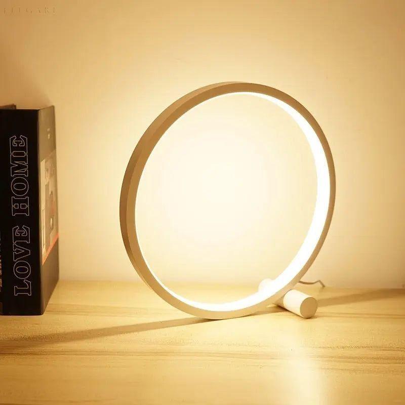 Halo Glo Lamp - LED Minimalistische Dimmbare Runde Tischlampe - Elegare - DEA164 -  Weiß-Warmes-Weiß 