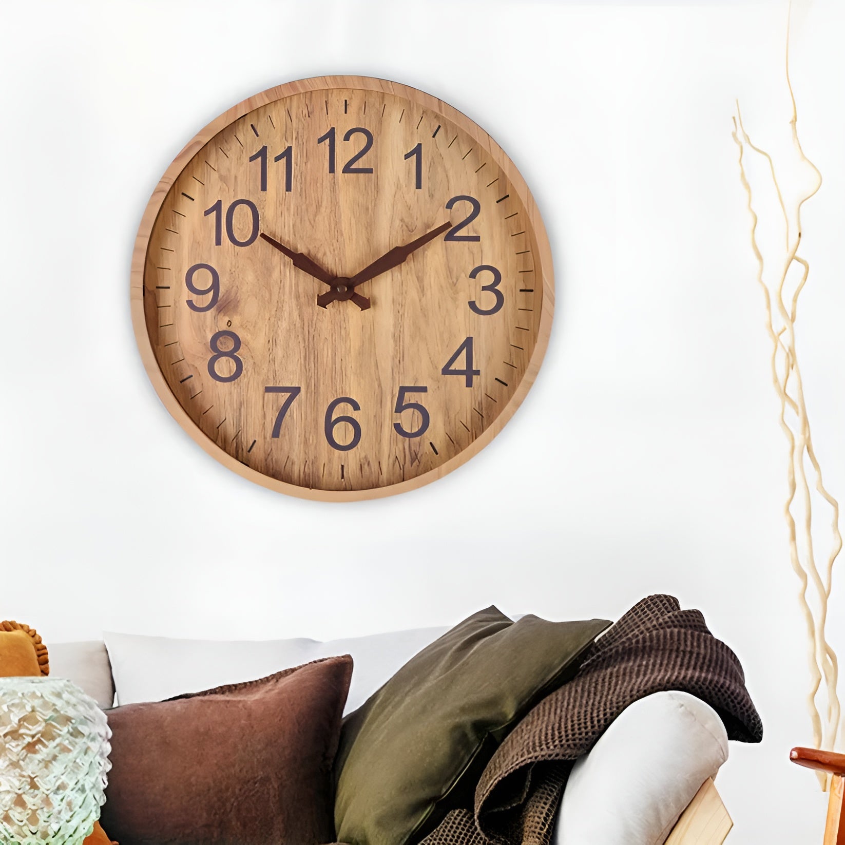 Wanduhr aus Holz – Geräuschlos und Stilvoll | Perfekt für Küche und Wohnzimmer