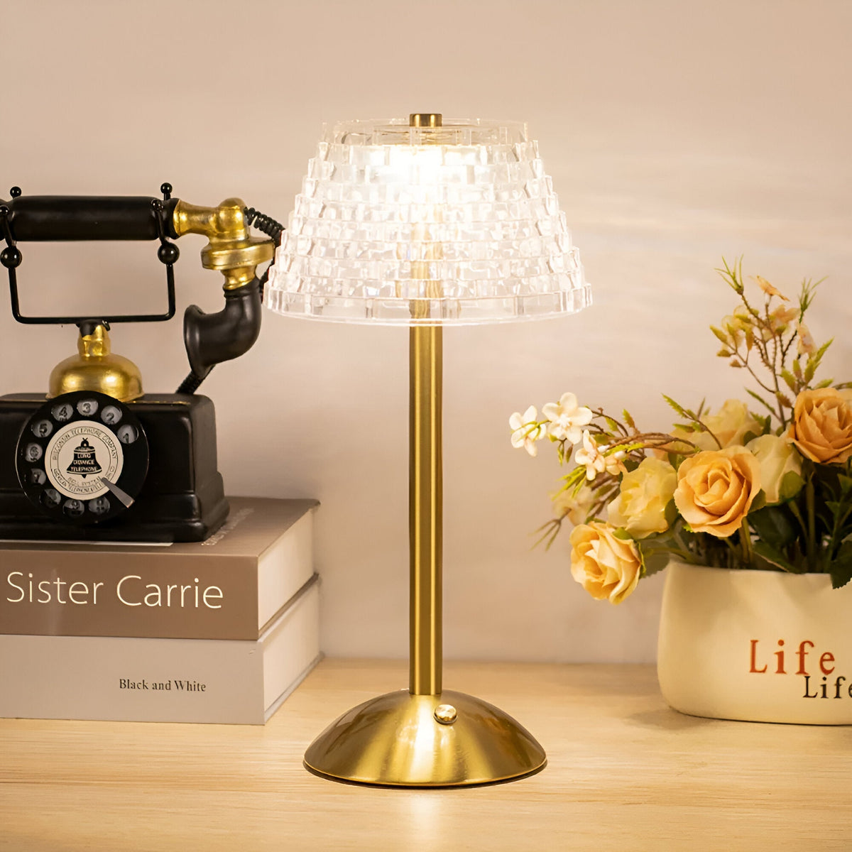 Touch-Bedienung der dimmbaren Vintage-Tischlampe