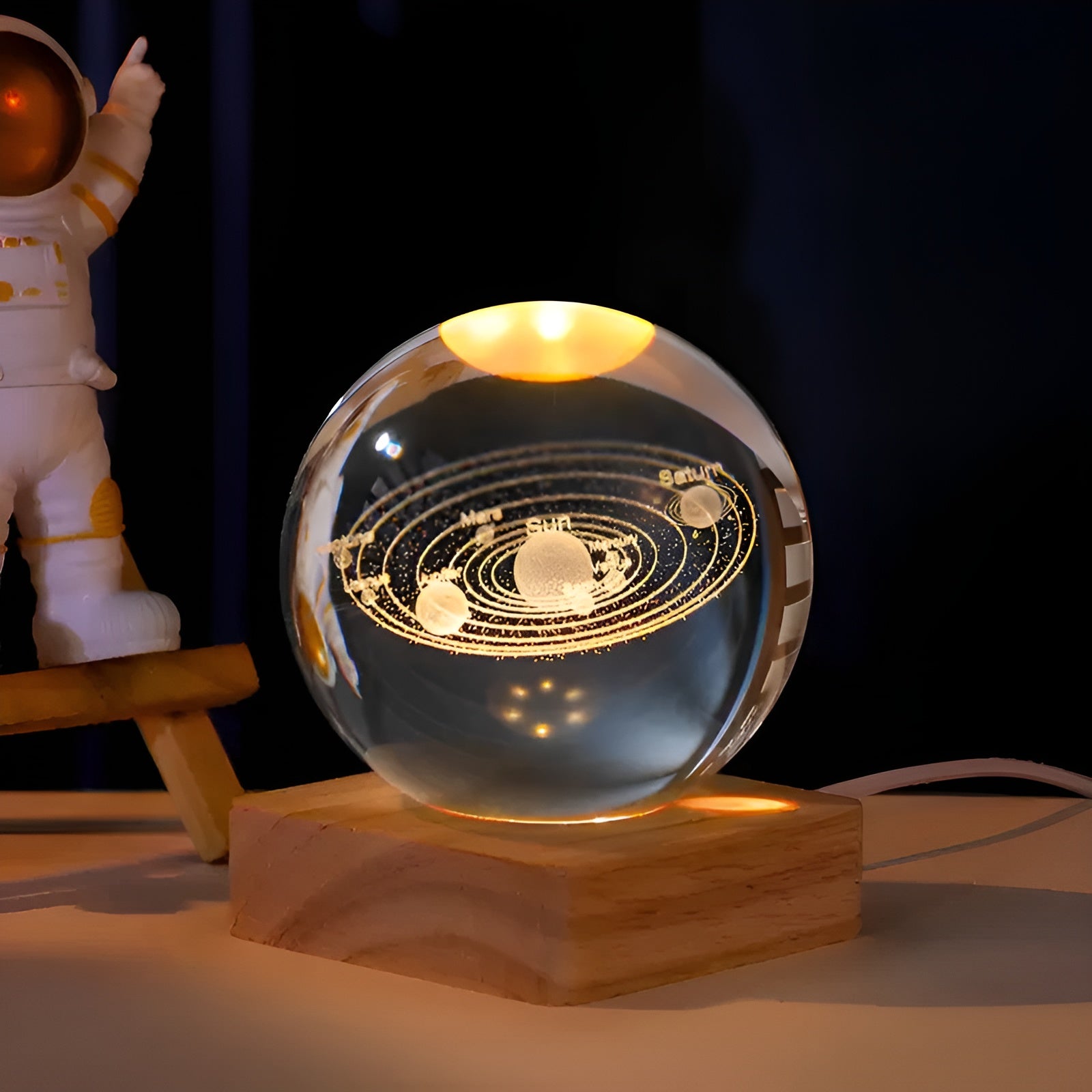 LED-Galaxie-Kristallkugel – Magisches Leuchten mit Milchstraßen-Effekt | Dekoratives Nachtlicht