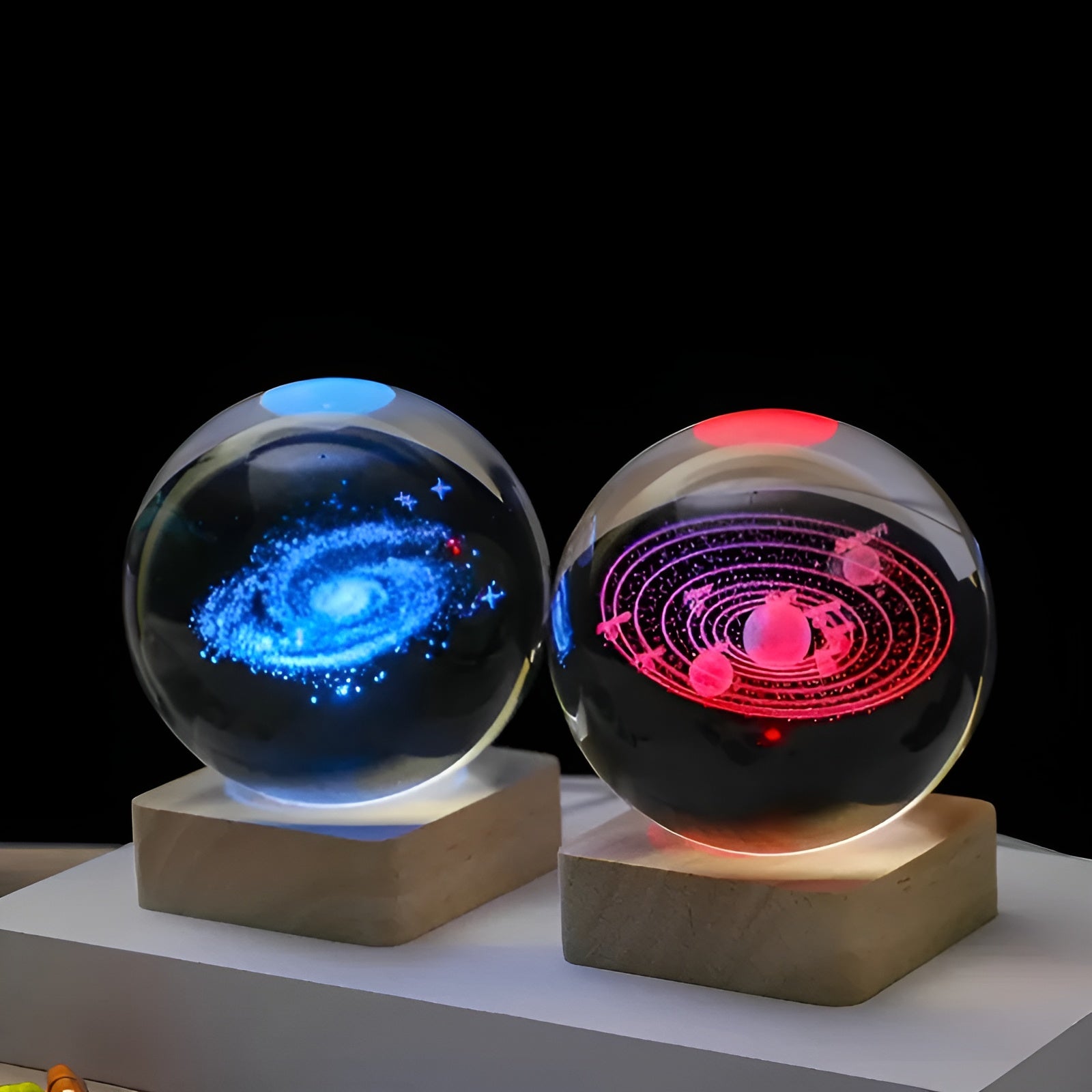 LED-Galaxie-Kristallkugel – Magisches Leuchten mit Milchstraßen-Effekt | Dekoratives Nachtlicht