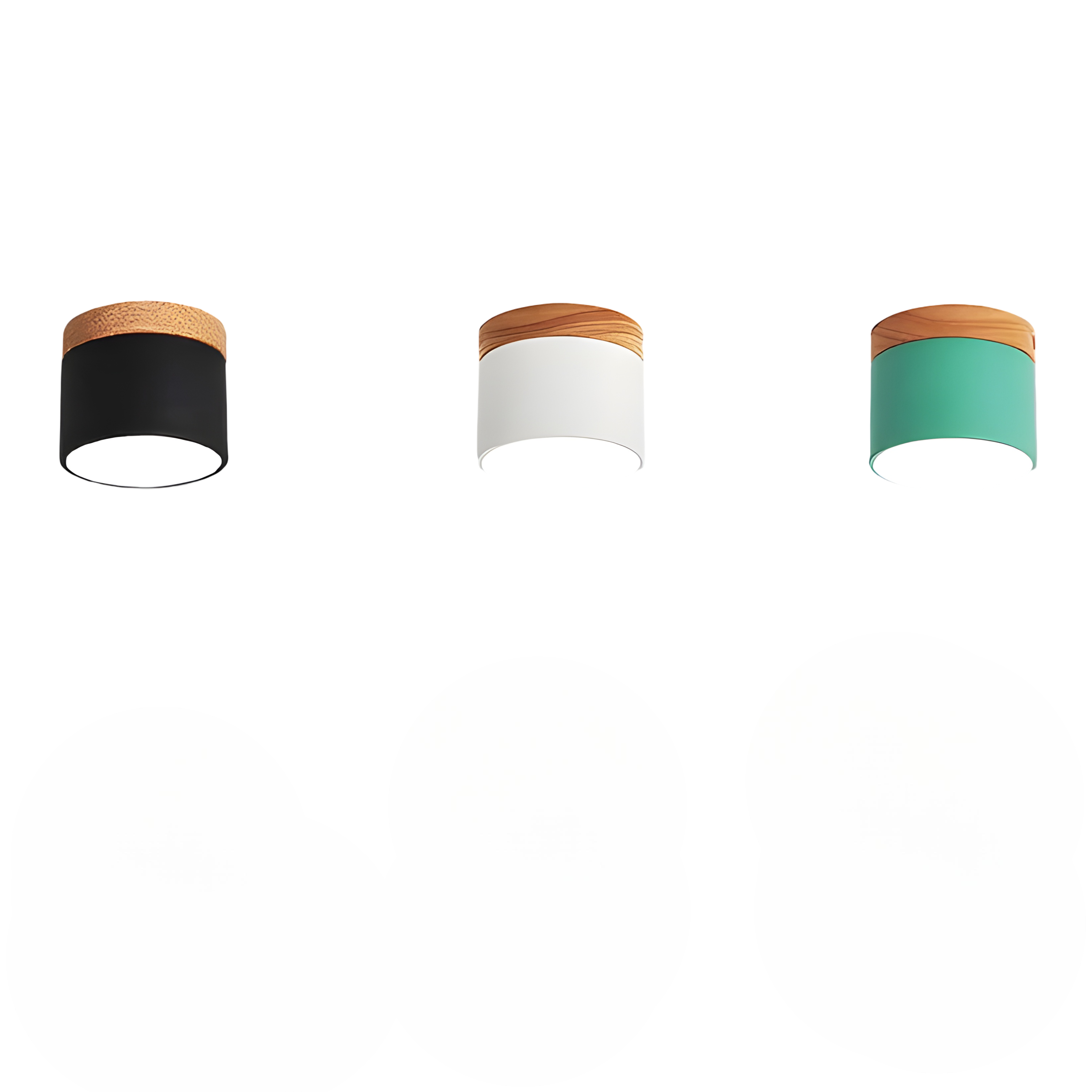 LED-Deckenlampe in Zylinderform – Warmes Licht im Vintage-Industriedesign | Mit dekorativem Holzdetail