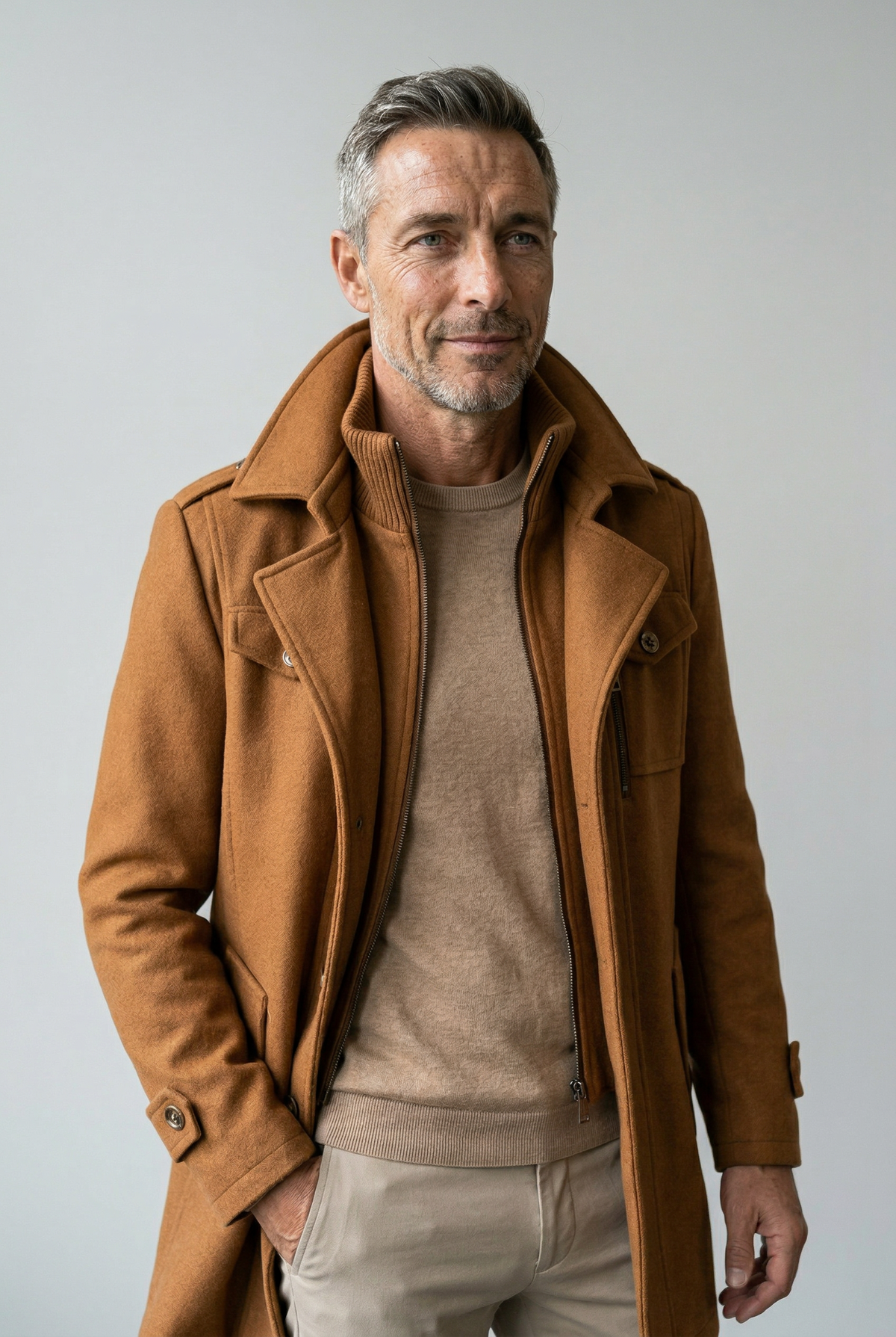 Herren Winterjacke Marineblau – Rückenansicht