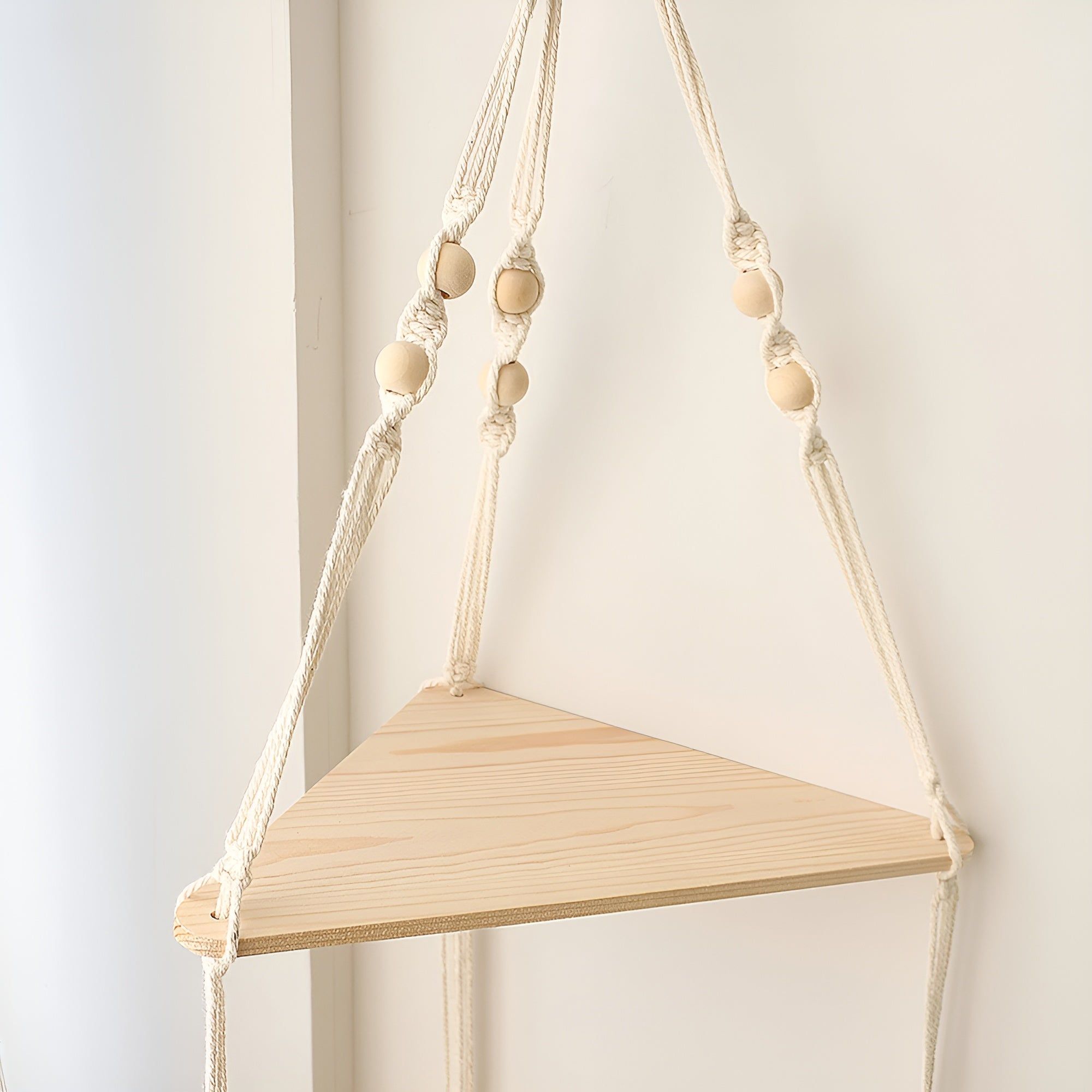 BohoFloat Shelf - Hängendes Wandregal mit ästhetischen Seilen in Dreiecksform - Elegare