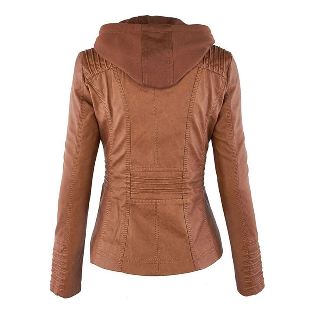 Sandra Jacket - Modische Lederjacke mit Reißverschluss Elegare