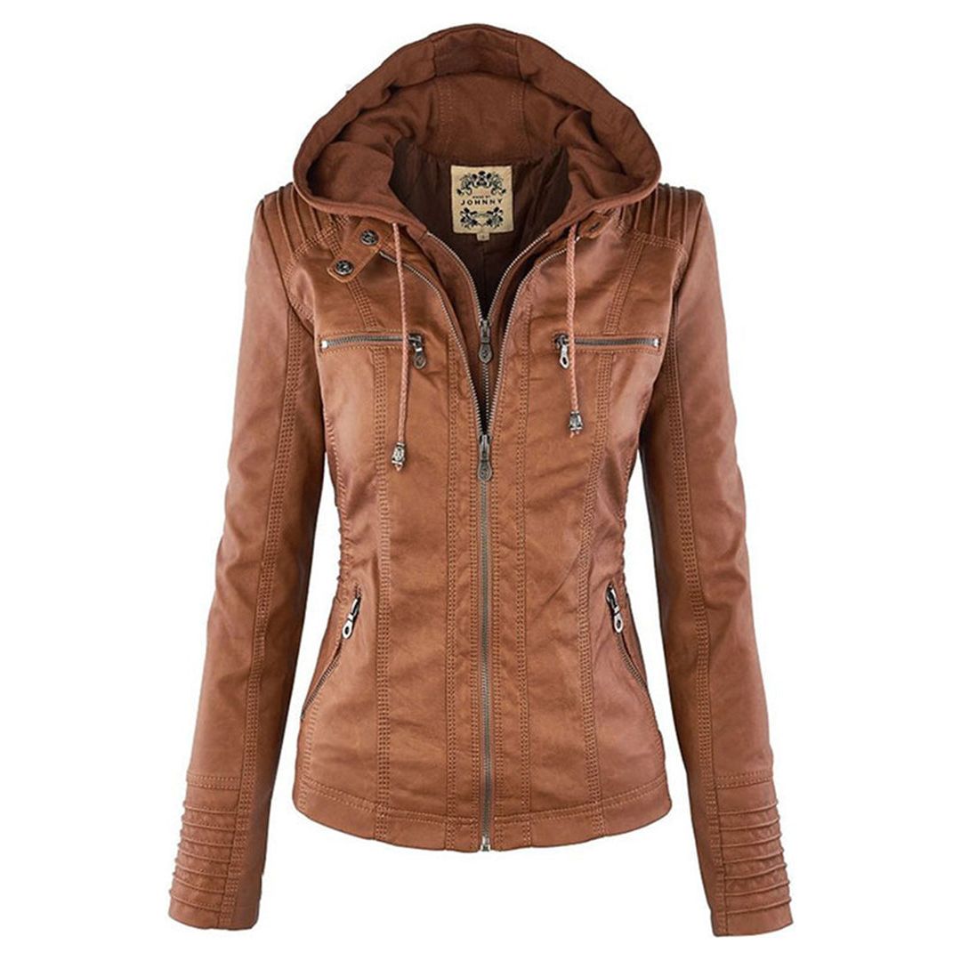 Sandra Jacket - Modische Lederjacke mit Reißverschluss Elegare