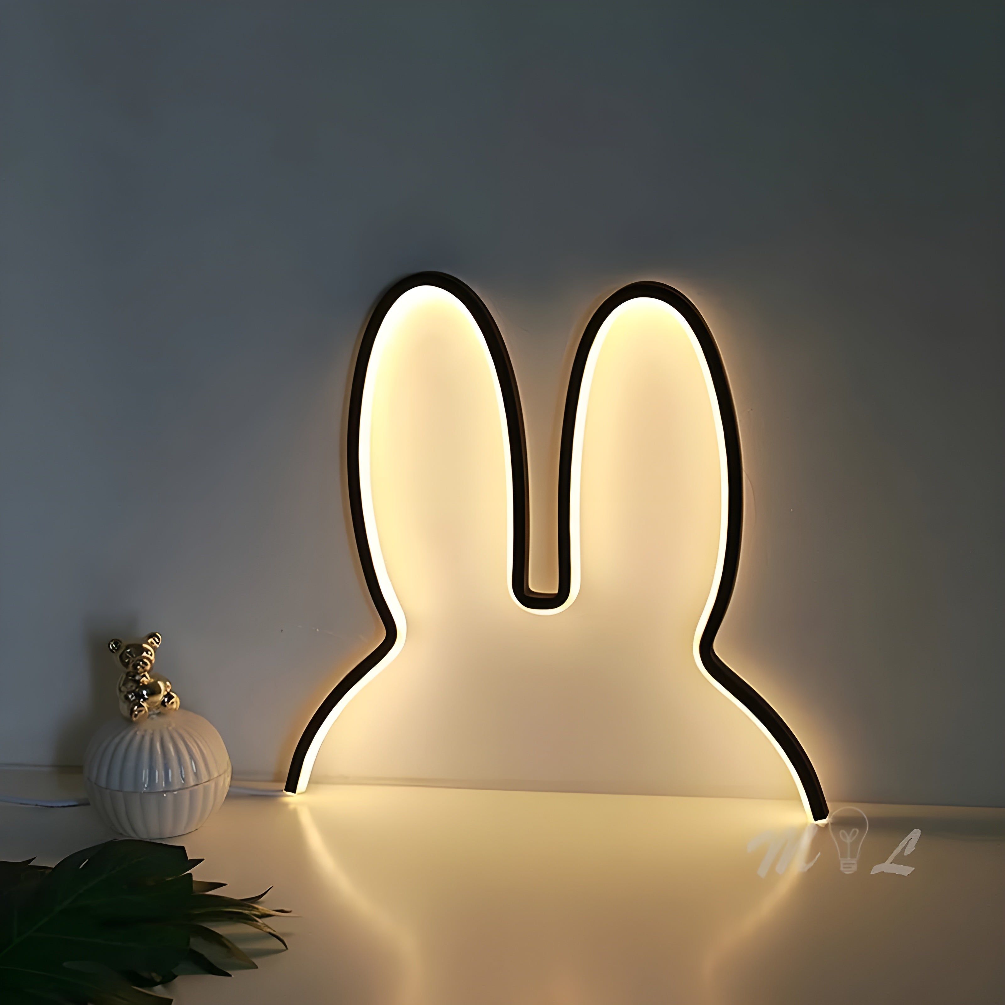 BunnyGlow Light - Wiederaufladbares Kaninchen Kinderzimmer Schlafzimmer LED-Nachtlicht