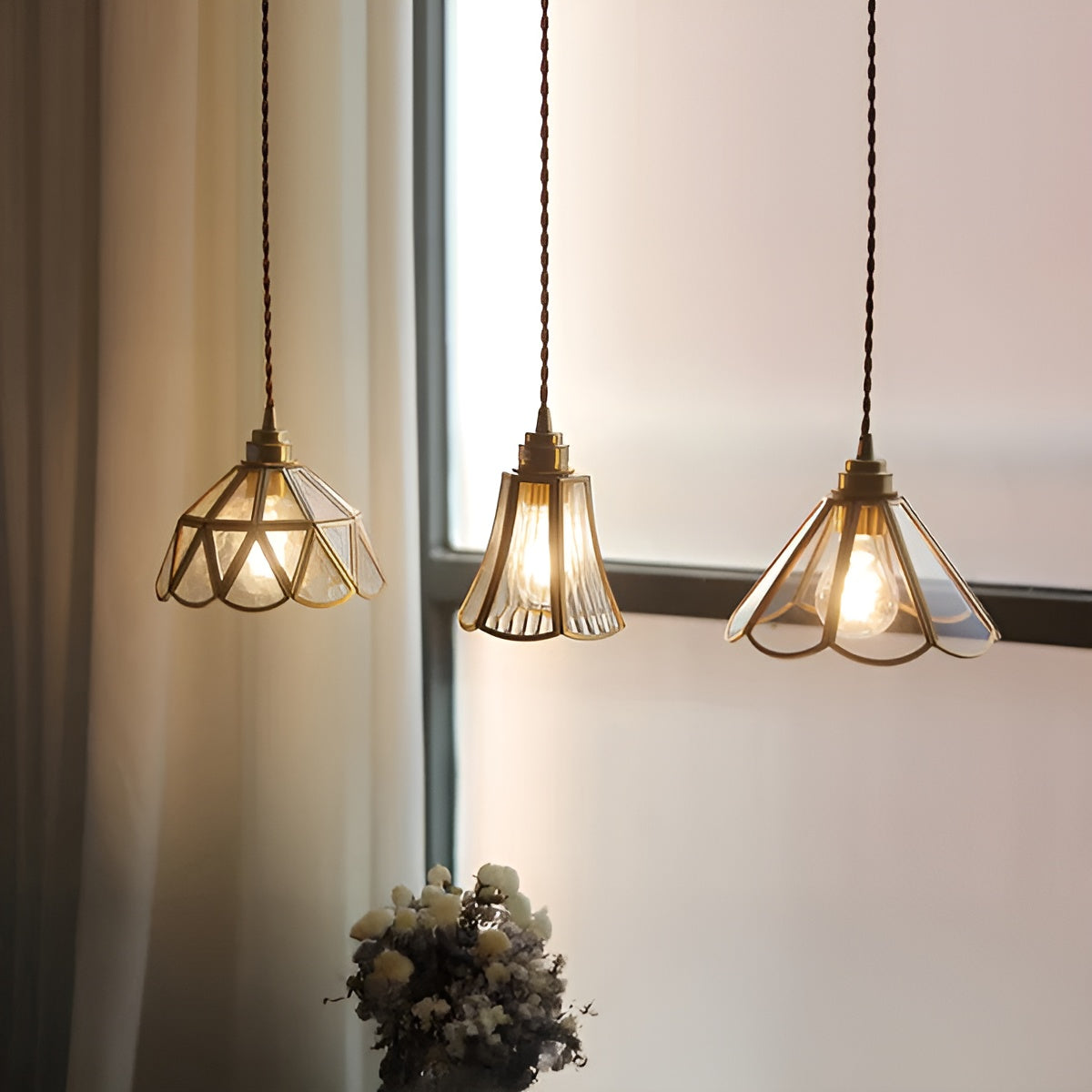 Vintage Hängeleuchte aus Keramik – Verstellbare Höhe | Warmes LED-Licht für Ess- und Wohnzimmer