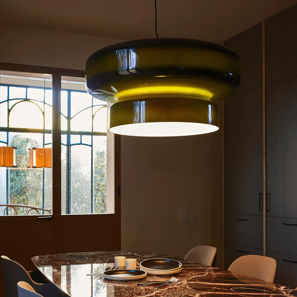 Mundgeblasene Glas-Hängeleuchte – elegante Pendelleuchte für das Wohnzimmer, Ansicht 3