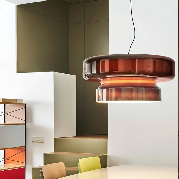 Mundgeblasene Glas-Hängeleuchte – elegante Pendelleuchte für das Wohnzimmer, Ansicht 6