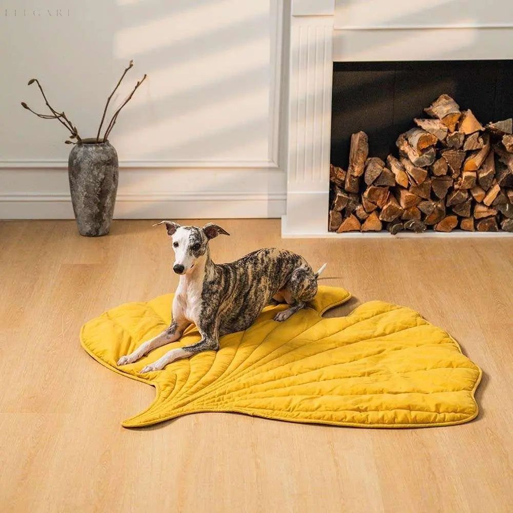 Leaf - Hundedecke in Blattform - Elegare - Dog Beds -  Ginkgo-Gelb 