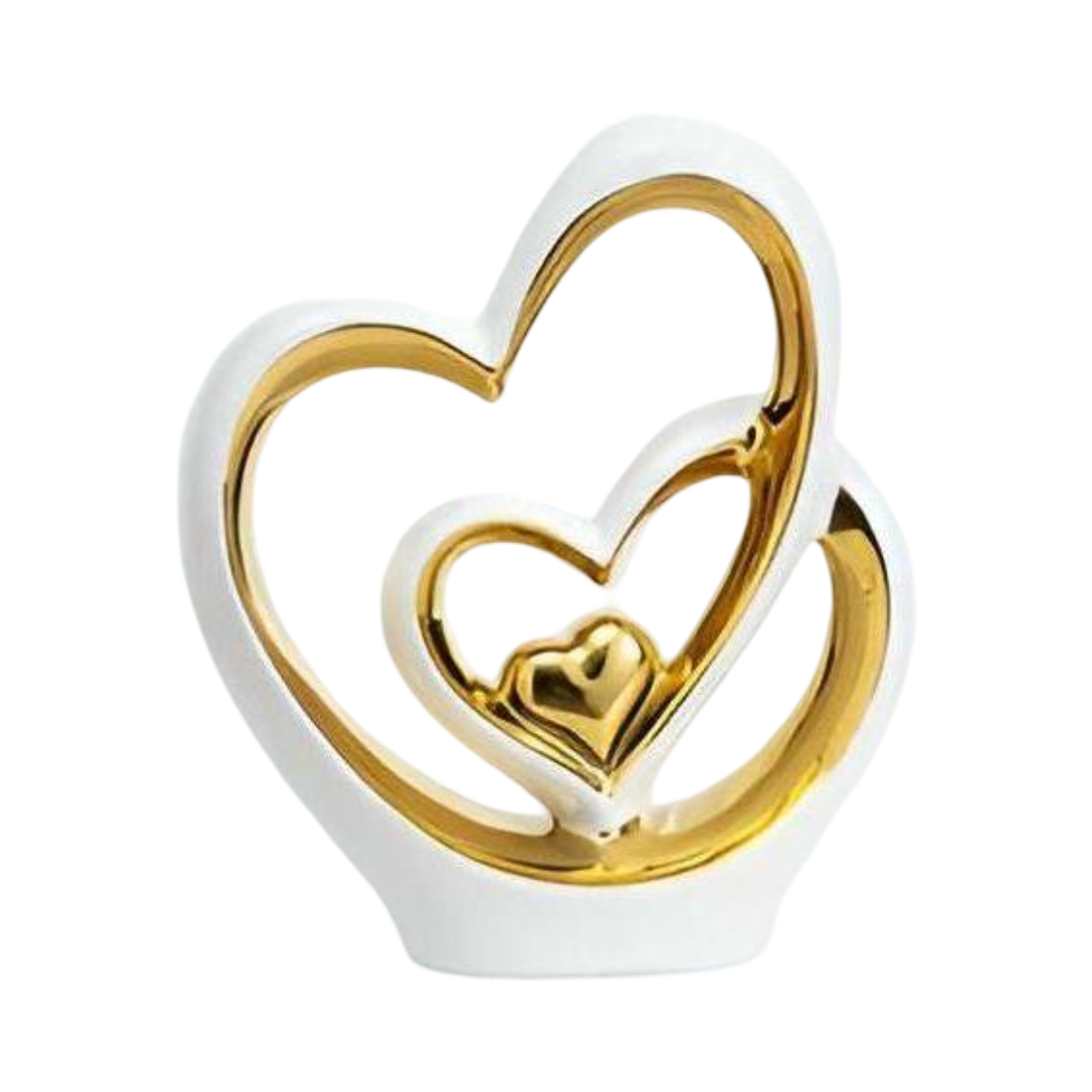 Dekofigur Doppelherz - Romantisches Ornament für Hochzeit & Wohnzimmer