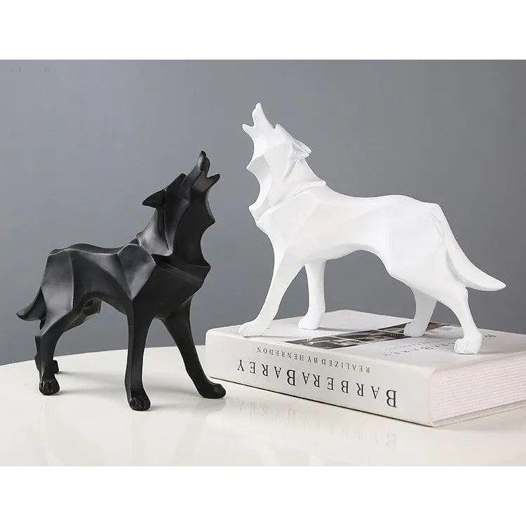 Lupos-Statue - geometrischen Wolf-Dekorationen - Mühelose Eleganz für jeden Raum - Elegare - DEA054 -   