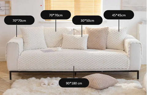 Romy - Plüschsofabezug - Hochwertige Sofa- und Kissenbezüge L Form