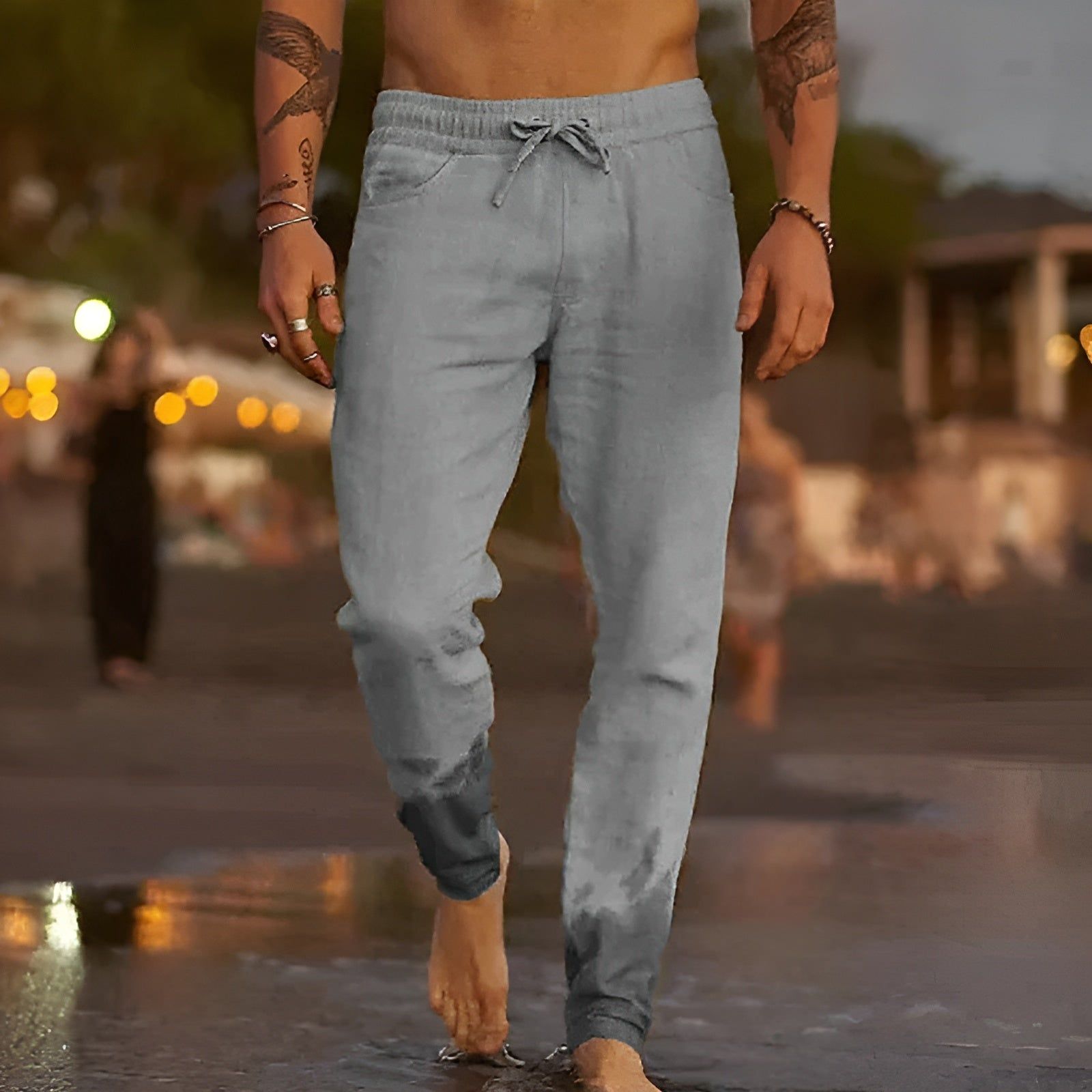 Maximilian Pants - Lässige Herren-Strandhose mit Kordelzug Elegare