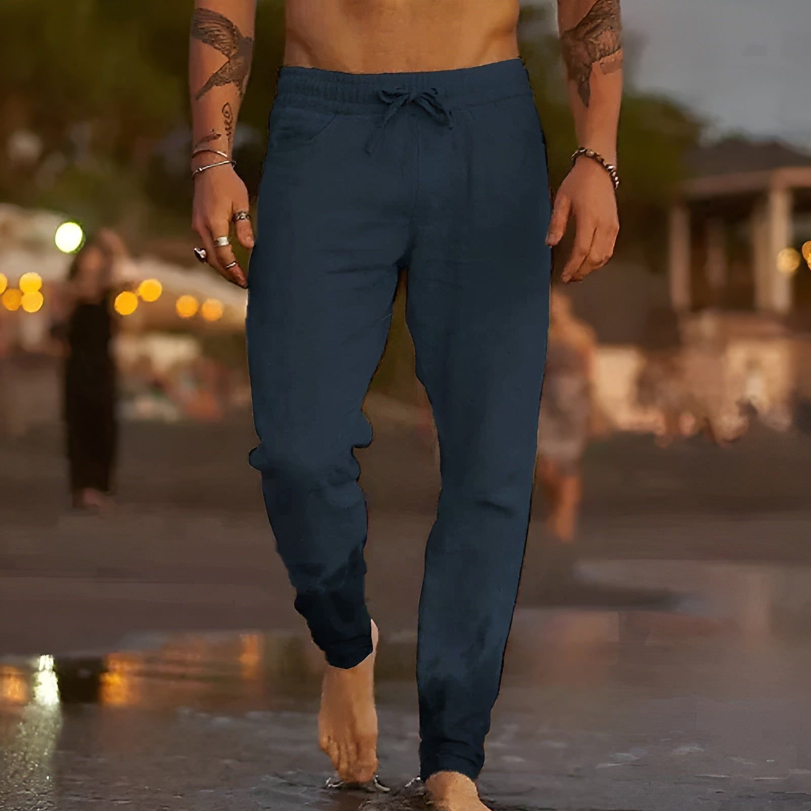 Maximilian Pants - Lässige Herren-Strandhose mit Kordelzug Elegare