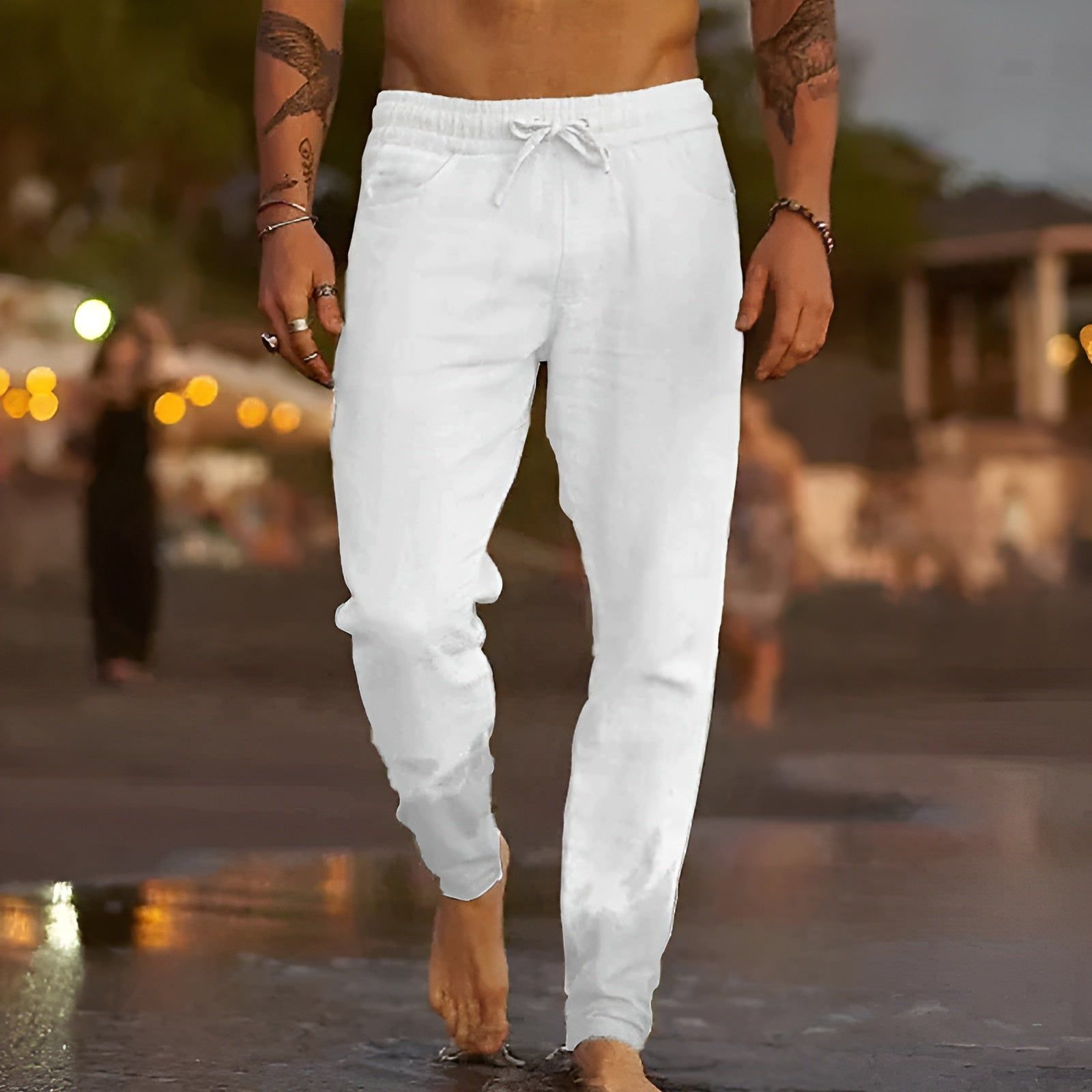 Maximilian Pants - Lässige Herren-Strandhose mit Kordelzug Elegare